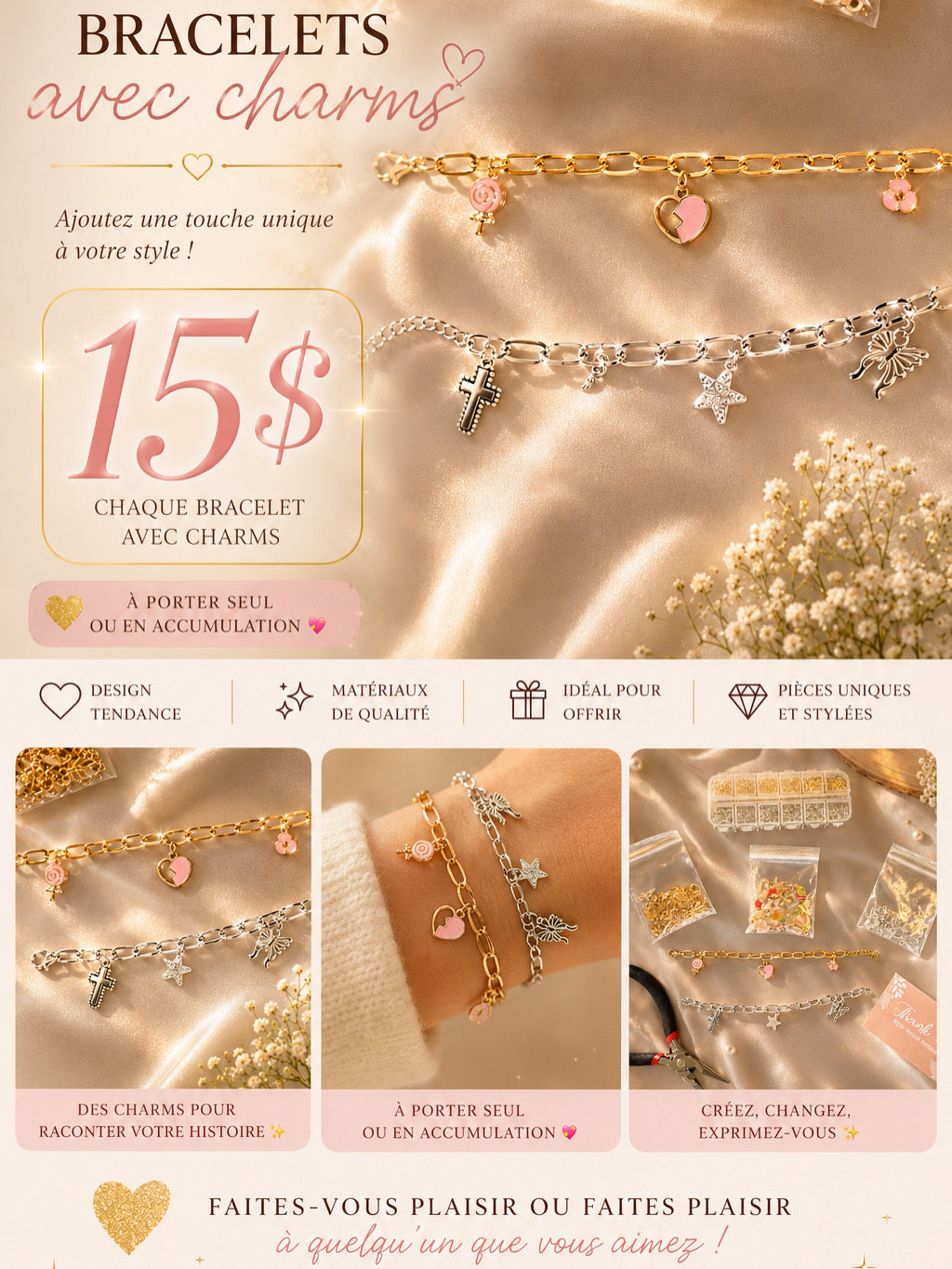 Bracelets Luxe avec Charms